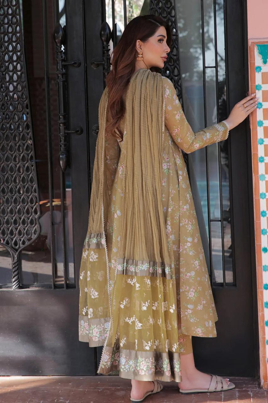 BAROQUE LAWN PRINTED EMBROIDERY DRESS 3 PIECE UNSTITCHED-T-S-2