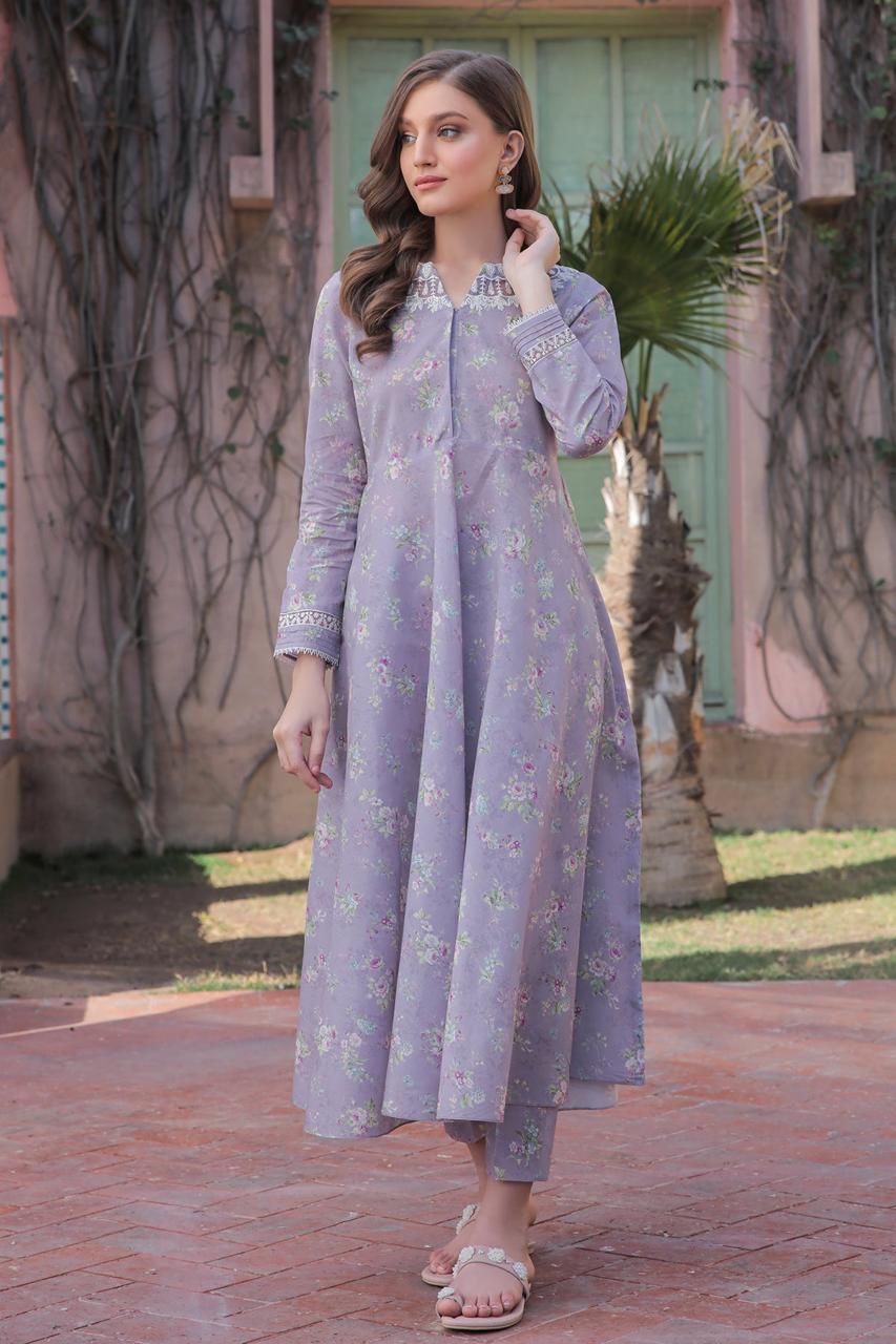BAROQUE LAWN PRINTED EMBROIDERY DRESS 3 PIECE UNSTITCHED -T-S-3