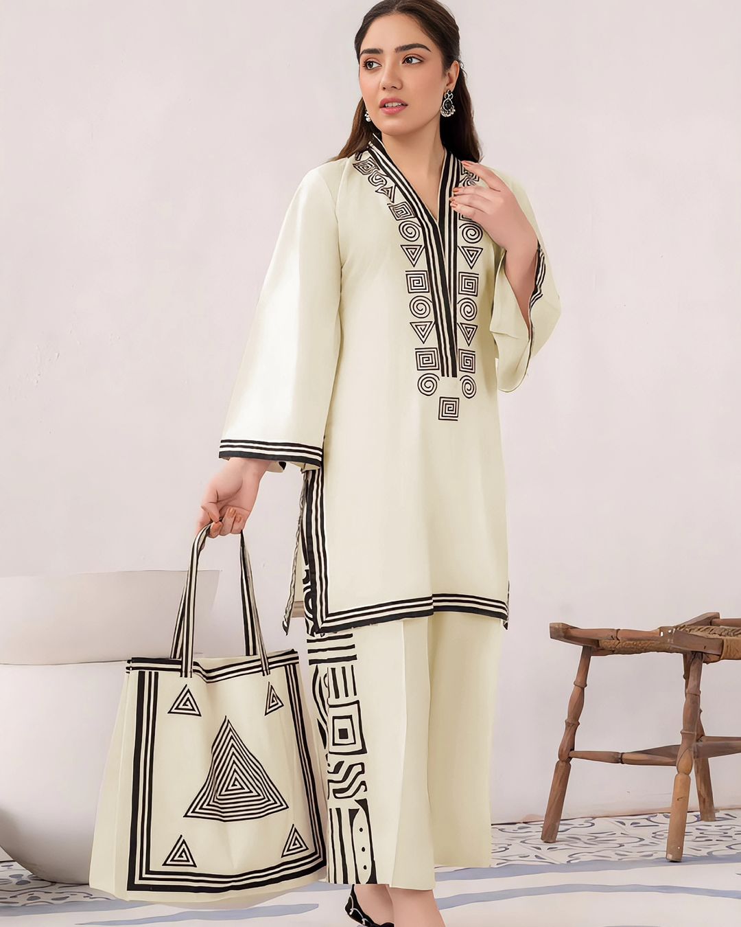 Rang E Gull 2pc Embroided Fancy in Winter Collection-SB-001