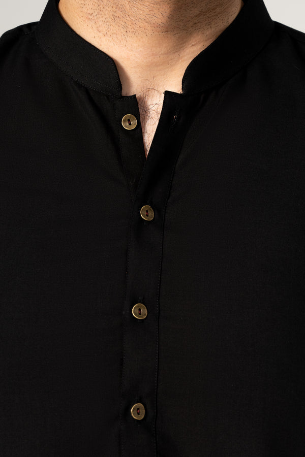 Special Jet Black Wash & Wear Unstitched Suit MF-06