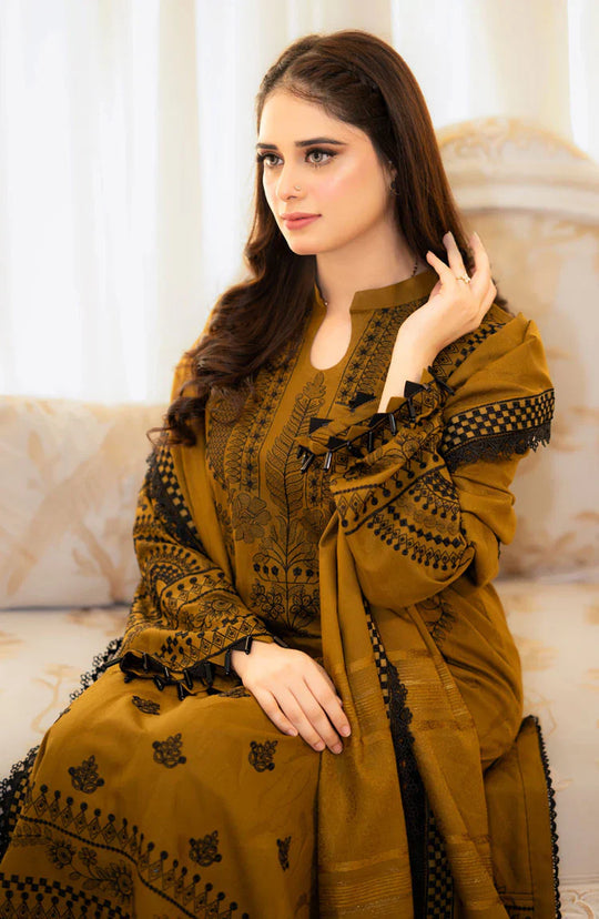 Wedding session 3PC Embroidered Shirt with Embroidered Shawl -D-O 3398