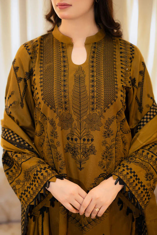 Wedding session 3PC Embroidered Shirt with Embroidered Shawl -D-O 3398