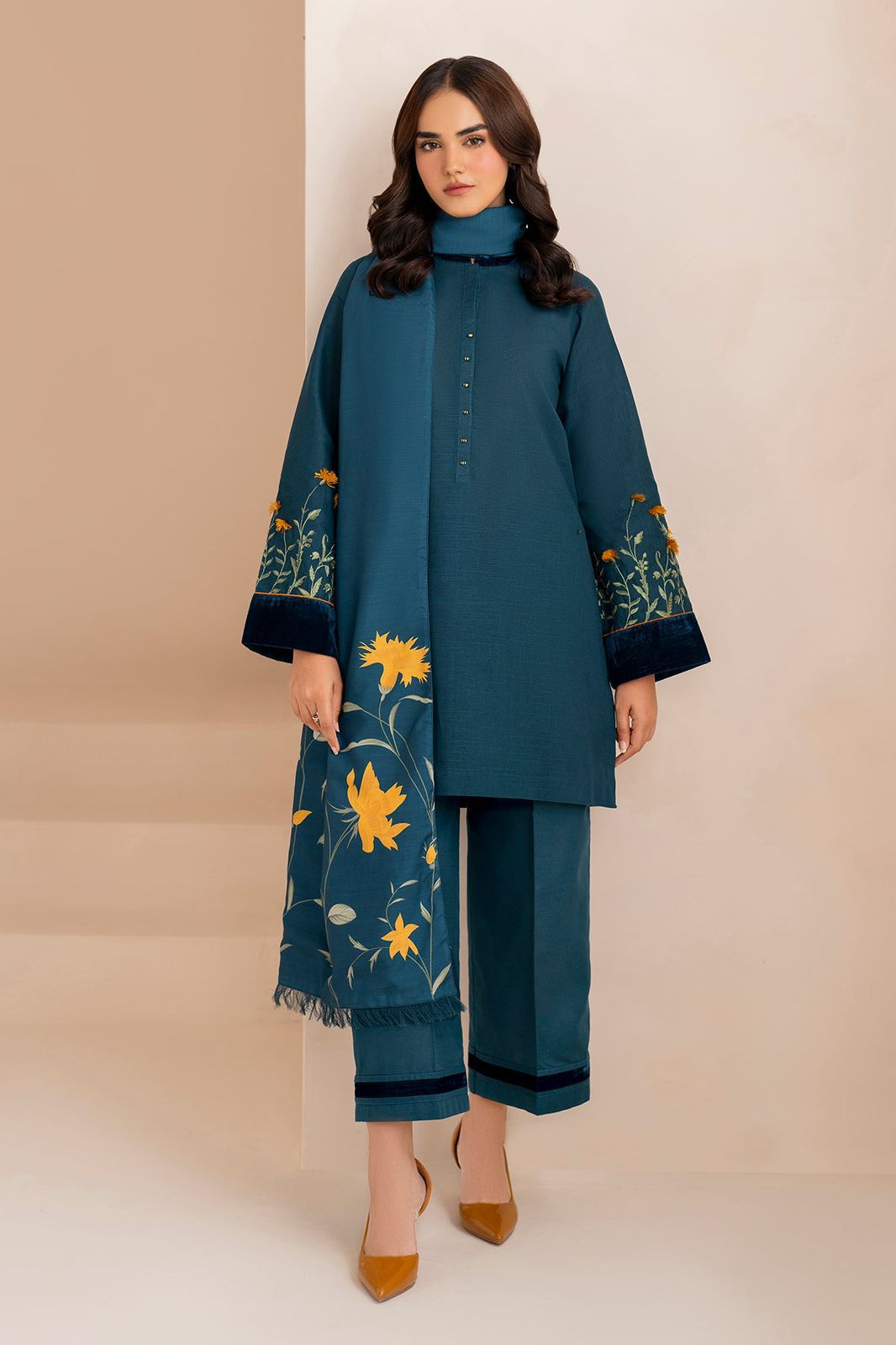 DHANAK Printed Shawl 3Pc Heavy In Winter Collection SK_Z