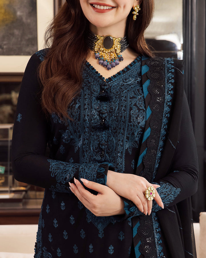 3PC Unstitched Embroidered SK - 0145 Top Trending