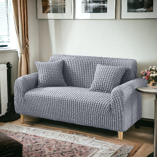 Bubble Stuff Fitted Sofa Cover | Light Blue Color