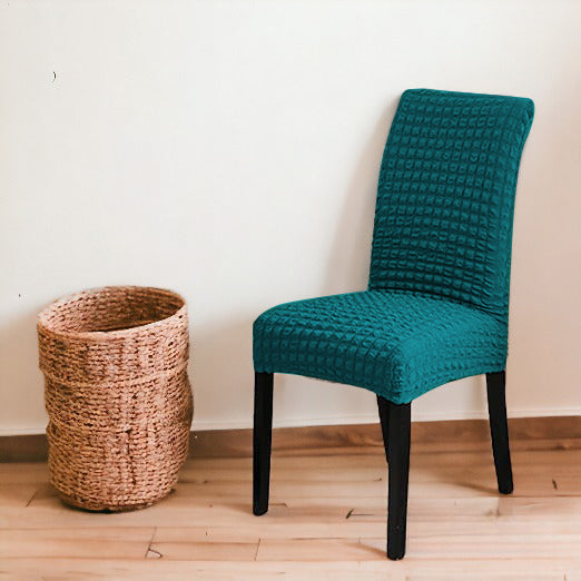 Bubble Style Fitted Dining Chair Cover | Zinc Color  | For Weddings, Dining Rooms, Offices, Banquets, And Home Decor
