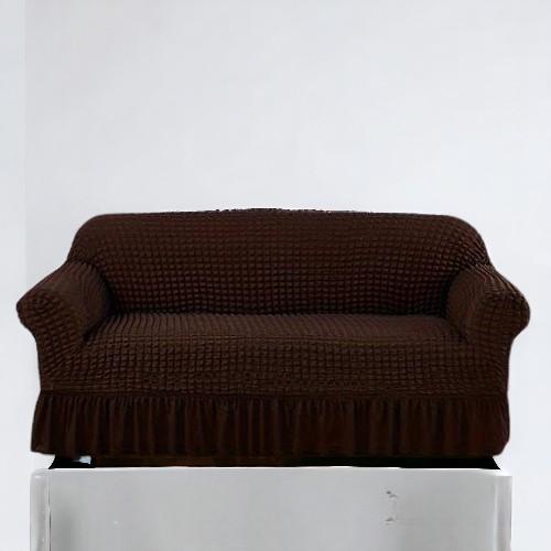 Bubble Style Frill Sofa Cover | Dark Brown Color