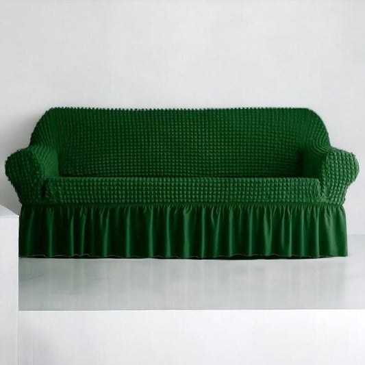 Bubble Style Frill Sofa Cover | Green Color