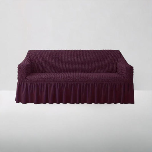 Bubble Style Frill Sofa Cover | Brown Color