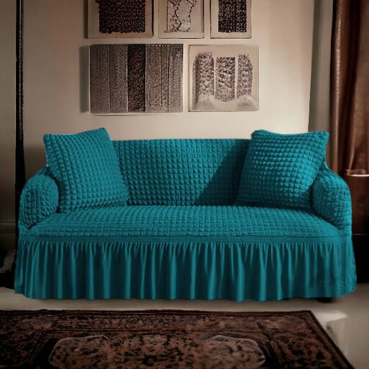 Bubble Style Frill Sofa Cover | Zinc Color