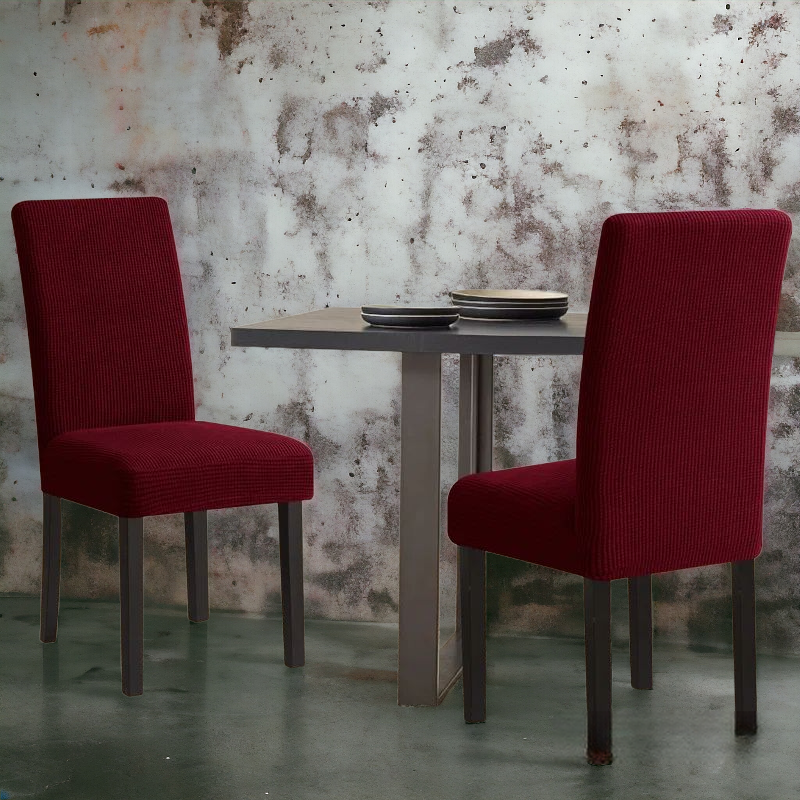 Micro Mesh Fitted Dining Chair Cover | Maroon Color | For Weddings, Dining Rooms, Offices, Banquets, And Home Decor