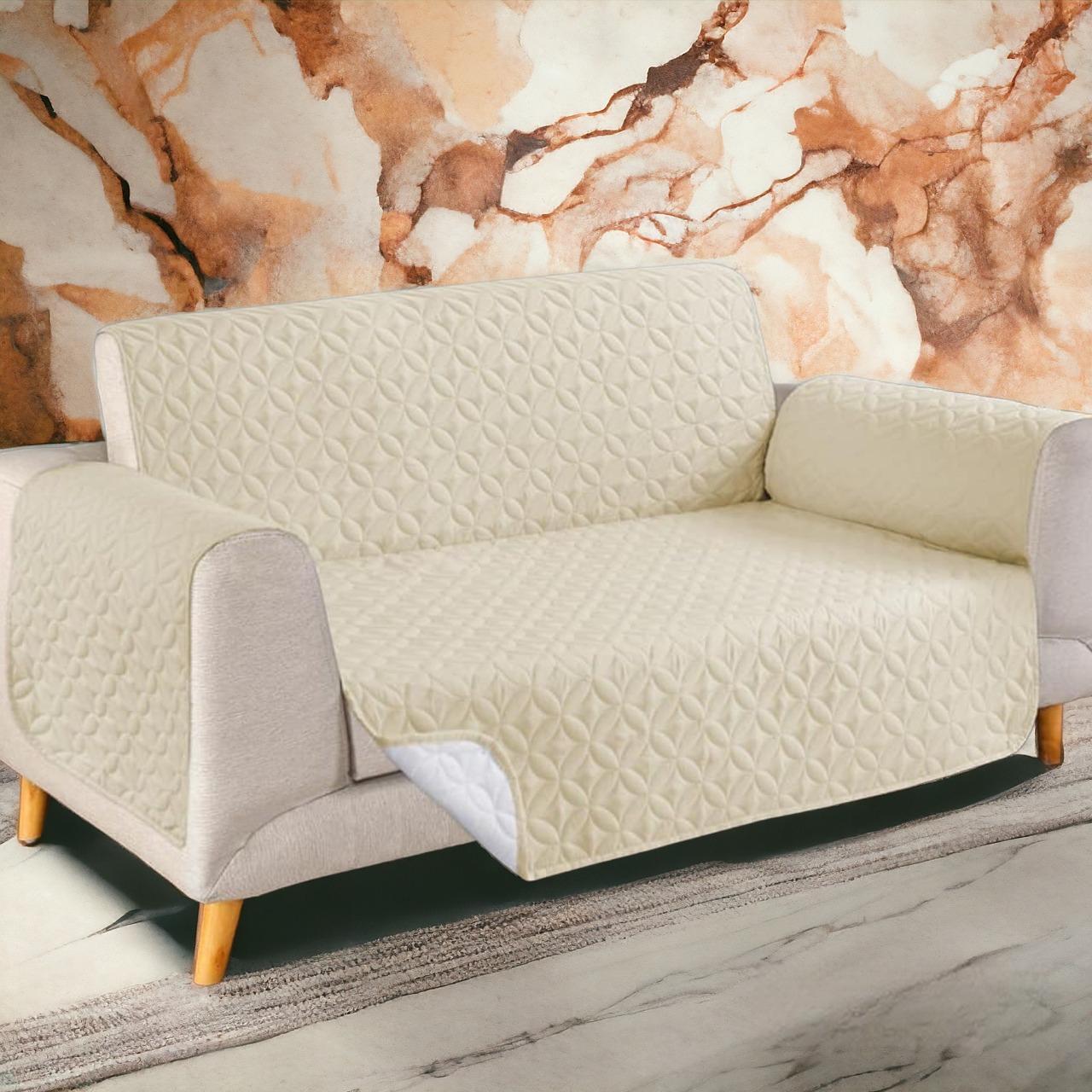 Ultrasonic Cotton Quilted Sofa Runner | safeguard your sofa from stains, spills, pet hair, and general wear and tear