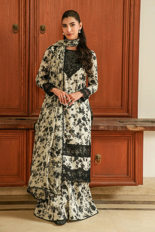 BLACK AND WHITE DIGITAL PRINTED SWISS LAWN |