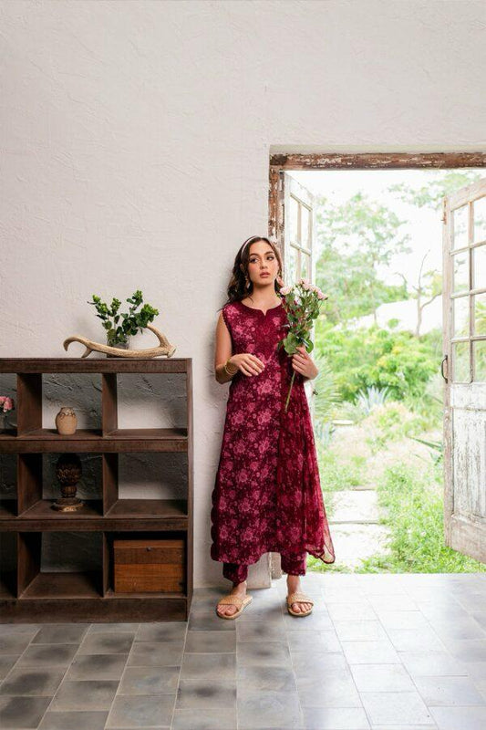 Design Your Dream Eid Outfit with Our Printed Luxury Unstitched Fabrics | NEL-23629