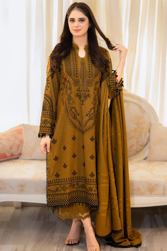 Wedding session 3PC Embroidered Shirt with Embroidered Shawl -D-O 3398