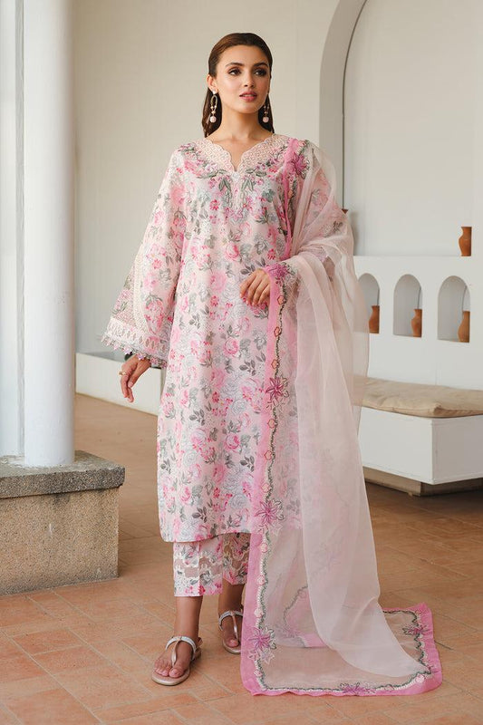 BAROQUE LAWN PRINTED EMBROIDERY DRESS 3 PIECE UNSTITCHED-T-S 1
